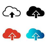 Abstract Cloud Data Upload Silhouette Illustration vector