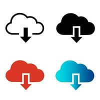 Abstract Cloud Data Download Silhouette Illustration vector