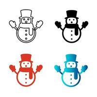 Abstract Chrismas Snowman Silhouette Illustration vector