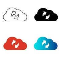 Abstract Cloud Data Synchronization Silhouette Illustration vector