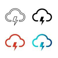 Abstract Cloud Lightning Silhouette Illustration vector