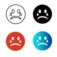 Abstract Cry Emotion Silhouette Illustration vector