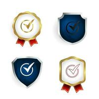 Abstract Circle Check Mark Badge and Label Collection vector