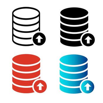 Abstract Database Upload Silhouette Illustration vector
