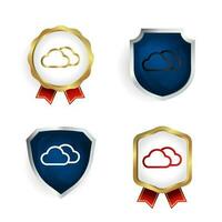 resumen nubes Insignia y etiqueta colección vector