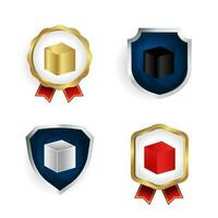 Abstract Cube Badge and Label Collection vector