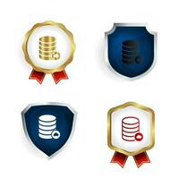 Abstract Database Cloud Badge and Label Collection vector