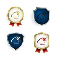 Abstract Day Cloud Fog Badge and Label Collection vector