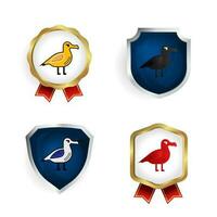 resumen plano albatros pájaro animal Insignia y etiqueta colección vector