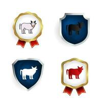 Abstract Flat Cow Animal Badge and Label Collection vector