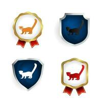 Abstract Flat Mongoose Mammal Animal Badge and Label Collection vector