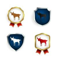 resumen plano alce animal Insignia y etiqueta colección vector