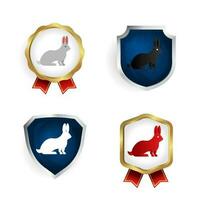Abstract Flat Rabbit Animal Badge and Label Collection vector