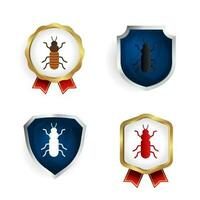 Abstract Flat Roach Insect Badge and Label Collection vector
