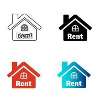Abstract Home For Rent Silhouette Illustration vector