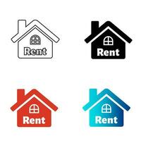 Abstract Home For Rent Silhouette Illustration vector