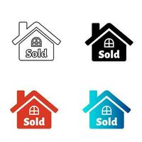 Abstract Home Sold Silhouette Illustration vector