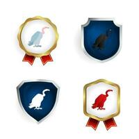 resumen plano buitre pájaro Insignia y etiqueta colección vector