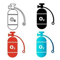 Abstract Oxygen Cylinder Silhouette Illustration vector