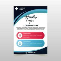 Abstract Modern Blue Curved Flyer Template vector