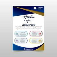 Abstract Modern Blue Flyer Template With Curves and Lights vector