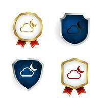 Abstract Night Cloudy Badge and Label Collection vector