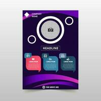 Abstract Purple Curved Flyer Template vector