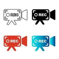 Abstract Video Recording Silhouette Illustration vector