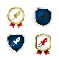 Abstract Simple Rocket Badge and Label Collection vector