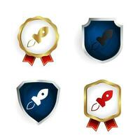 Abstract Simple Rocket Badge and Label Collection vector