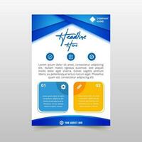 Modern Abstract Geometric Polygonal Blue Flyer Template vector