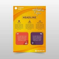 Modern Abstract Curved Orange Flyer Template vector