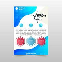 Modern Abstract Gradient Blue Flyer Template With Fluid Shapes vector