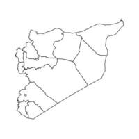 Outline Sketch Map of Syria With States and Cities vector