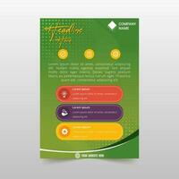 Modern Abstract Gradient Green Flyer Template With Abstract Shapes vector