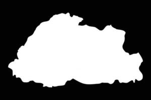 Simple Bhutan Map Isolated on Black Background vector