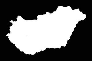 Simple Hungary Map Isolated on Black Background vector