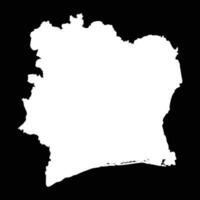 Simple Ivory Coast Map Isolated on Black Background vector