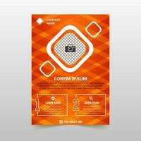 Modern Orange Striped Flyer Template With Abstract Lines vector