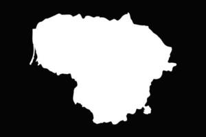 Simple Lithuania Map Isolated on Black Background vector