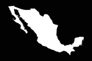 sencillo mexico mapa aislado en negro antecedentes vector