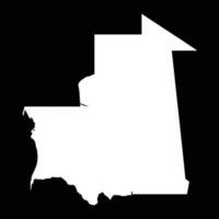 sencillo Mauritania mapa aislado en negro antecedentes vector