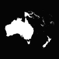 Simple Oceania Map Isolated on Black Background vector