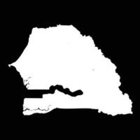 Simple Senegal Map Isolated on Black Background vector