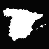 Simple Spain Map Isolated on Black Background vector