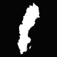 Simple Sweden Map Isolated on Black Background vector