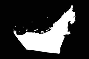 Simple United Arab Emirates Map Isolated on Black Background vector