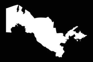 Simple Uzbekistan Map Isolated on Black Background vector