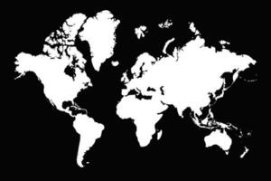 Simple World Map Isolated on Black Background vector