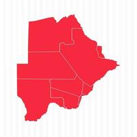 States Map of Botswana With Detailed Borders vector